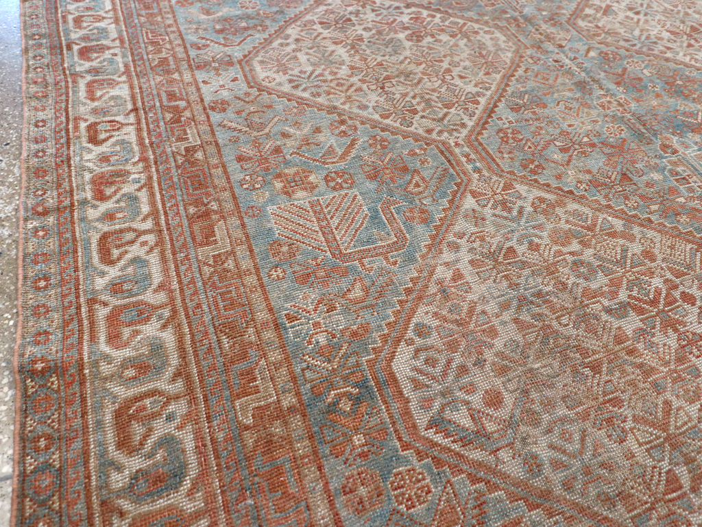 Antique Persian Shiraz Accent Carpet, No.32278 - Staging