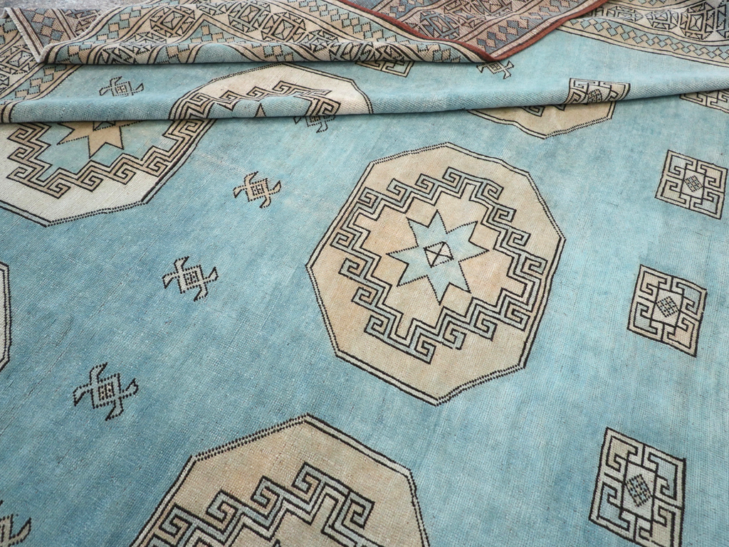 Vintage Turkish Oushak Large Room Size Carpet, No.32280 - Staging
