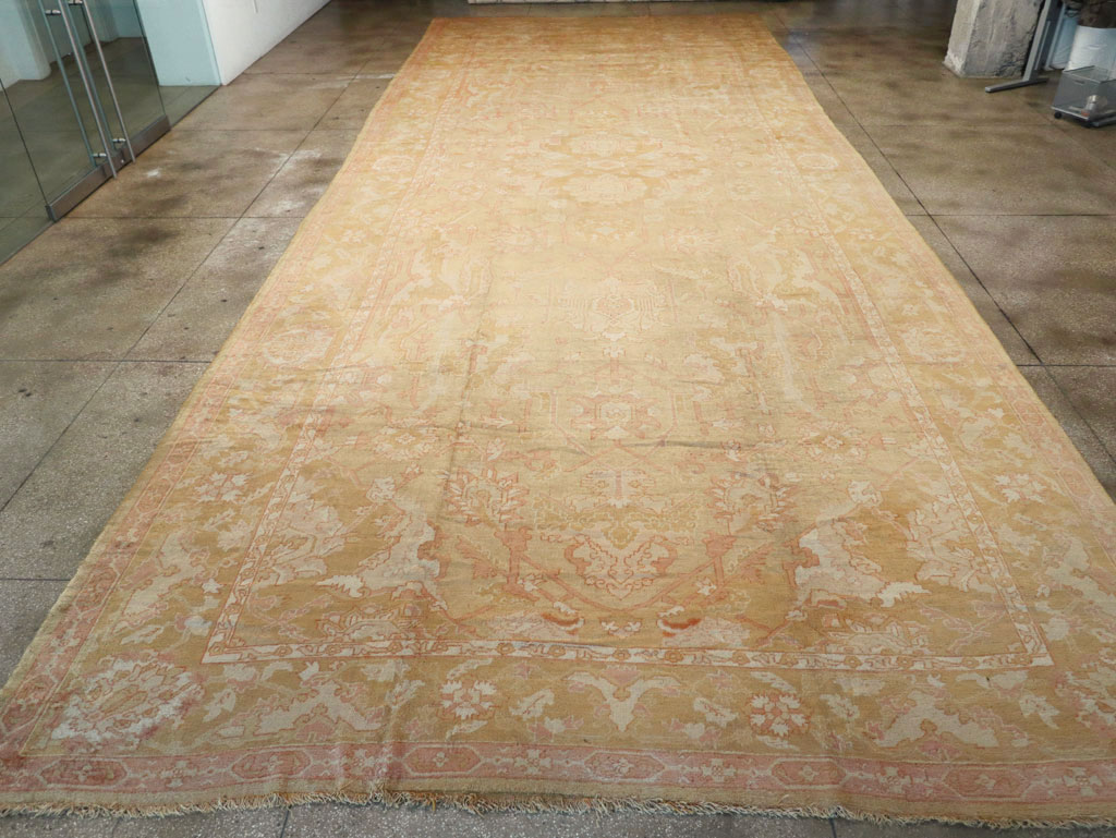 Antique Turkish Oushak Oversize Carpet, No.32286 - Staging