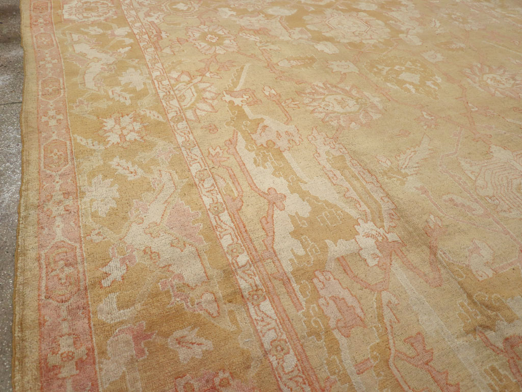Antique Turkish Oushak Oversize Carpet, No.32286 - Staging