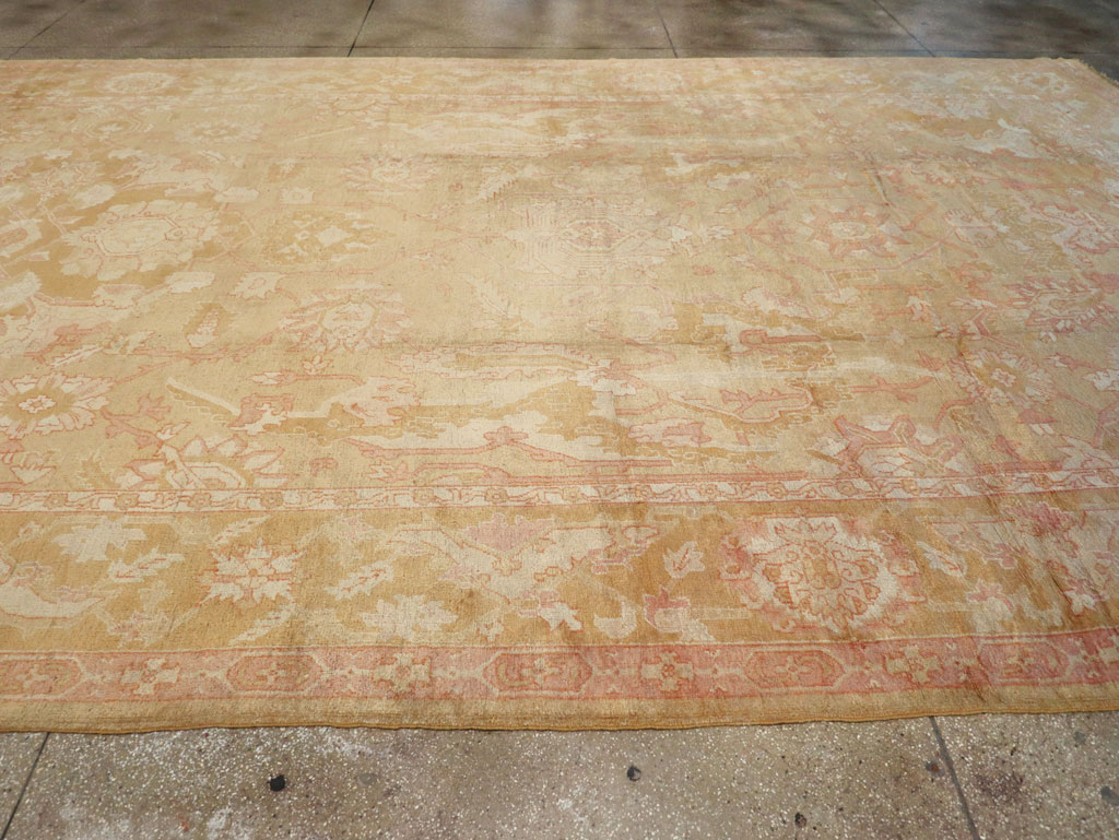 Antique Turkish Oushak Oversize Carpet, No.32286 - Staging