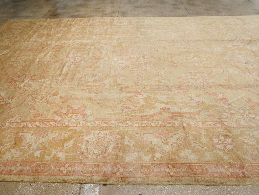 Antique Turkish Oushak Oversize Carpet, No.32286 - Staging