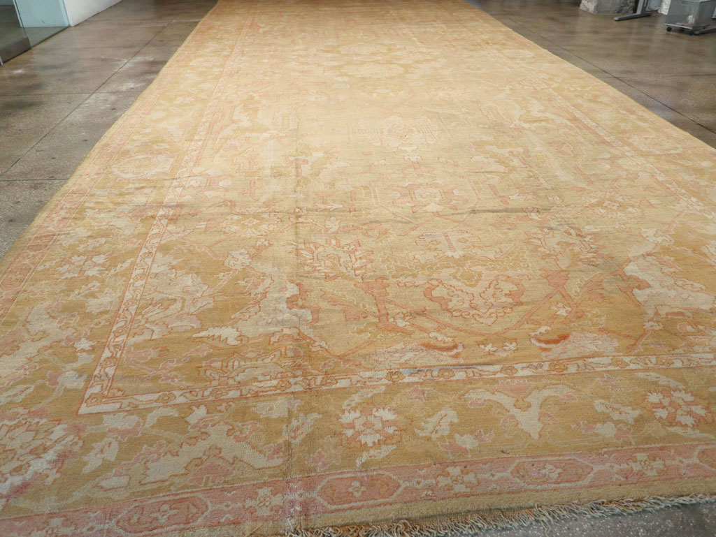 Antique Turkish Oushak Oversize Carpet, No.32286 - Staging
