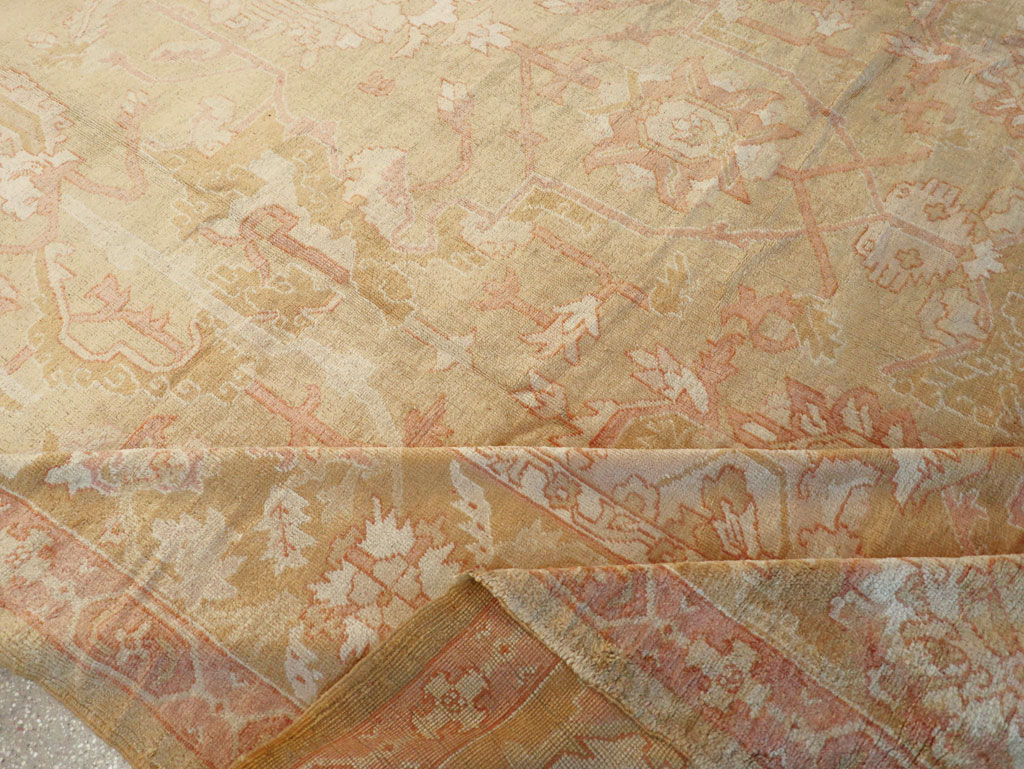 Antique Turkish Oushak Oversize Carpet, No.32286 - Staging