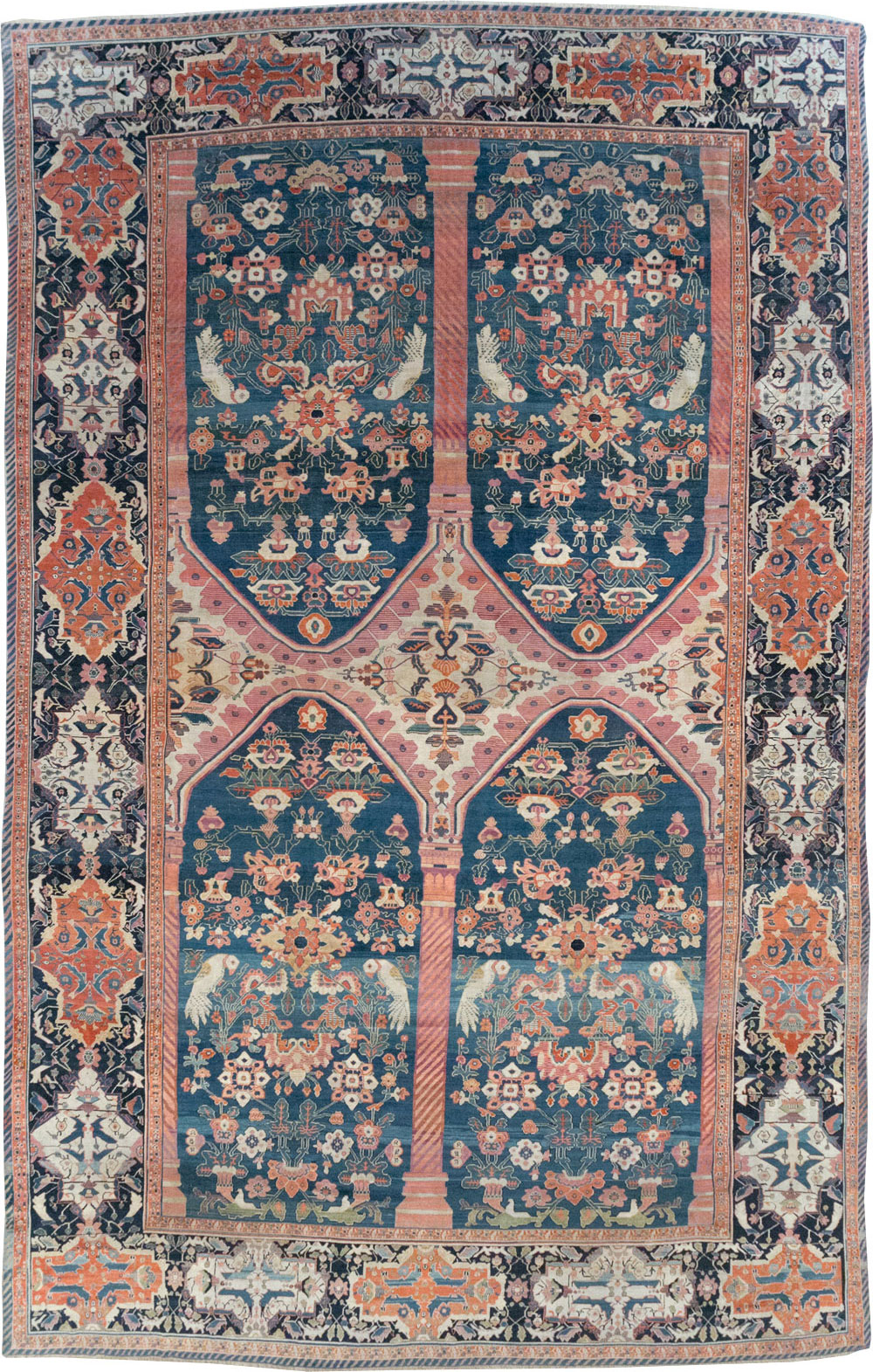 Antique Persian Senneh Oversize Carpet, No.32288 - Staging