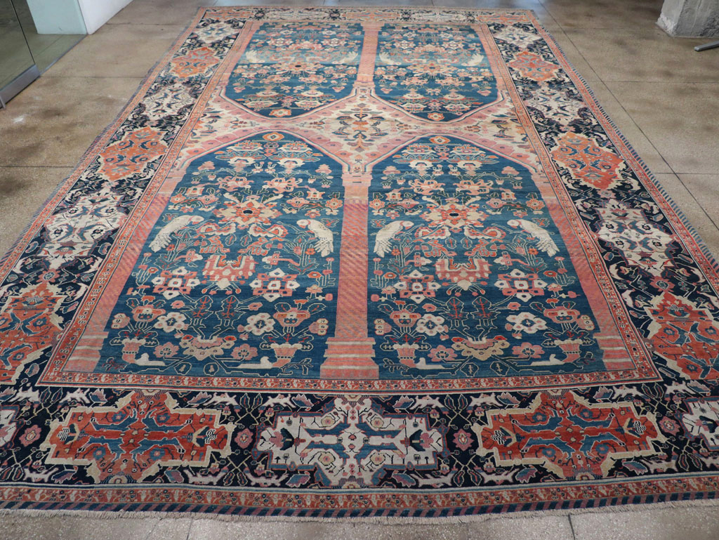 Antique Persian Senneh Oversize Carpet, No.32288 - Staging