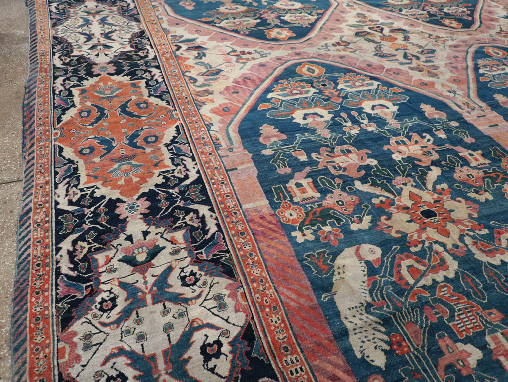 Antique Persian Senneh Oversize Carpet, No.32288 - Staging