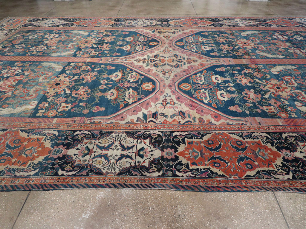 Antique Persian Senneh Oversize Carpet, No.32288 - Staging
