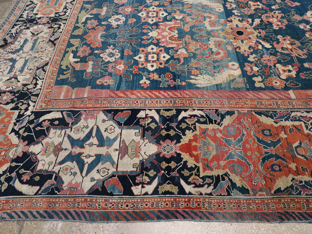 Antique Persian Senneh Oversize Carpet, No.32288 - Staging