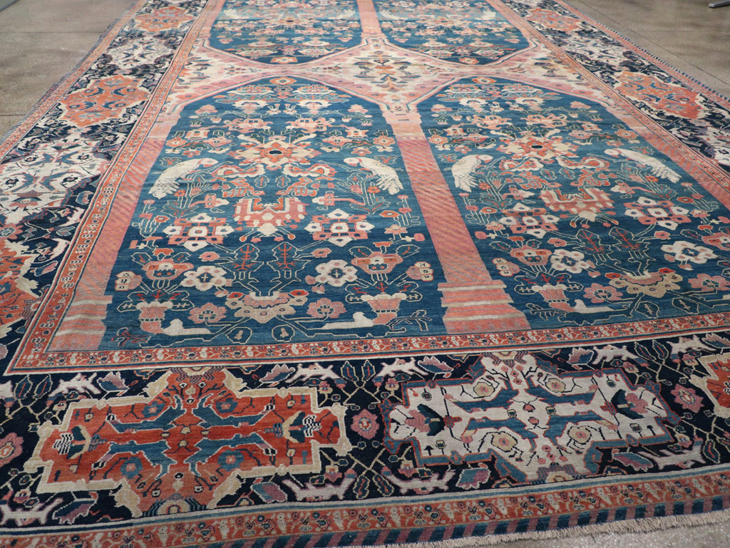 Antique Persian Senneh Oversize Carpet, No.32288 - Staging