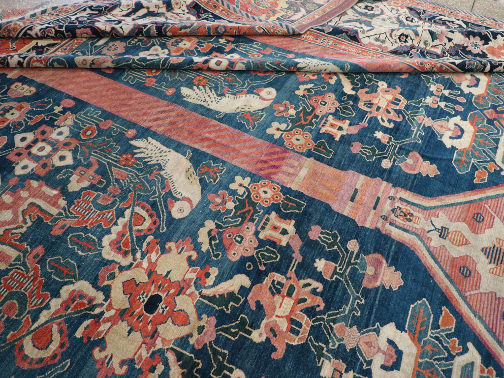 Antique Persian Senneh Oversize Carpet, No.32288 - Staging
