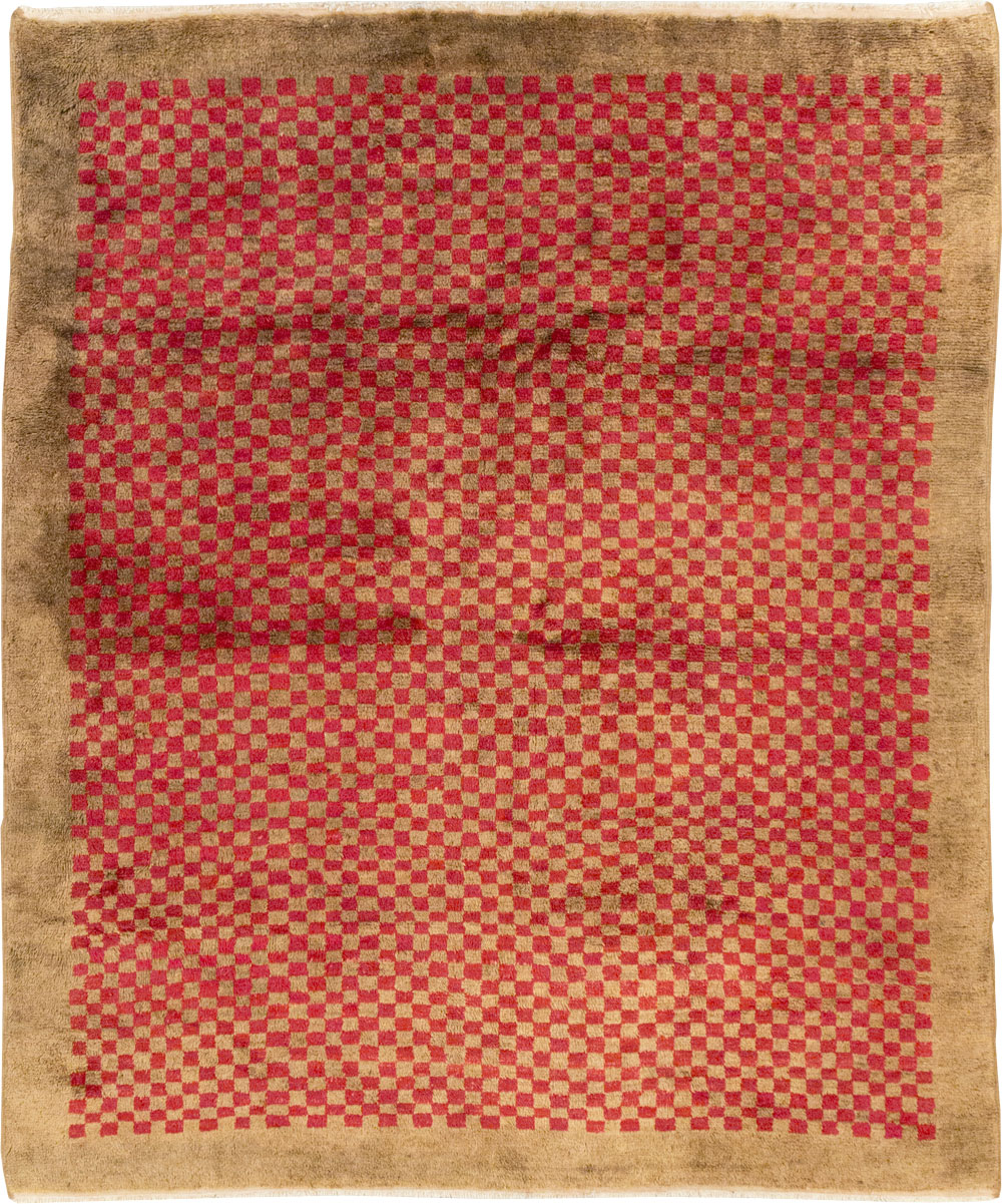 Vintage Turkish Art Deco Style Anatolian Small Room Size Carpet, No.32291 - Staging