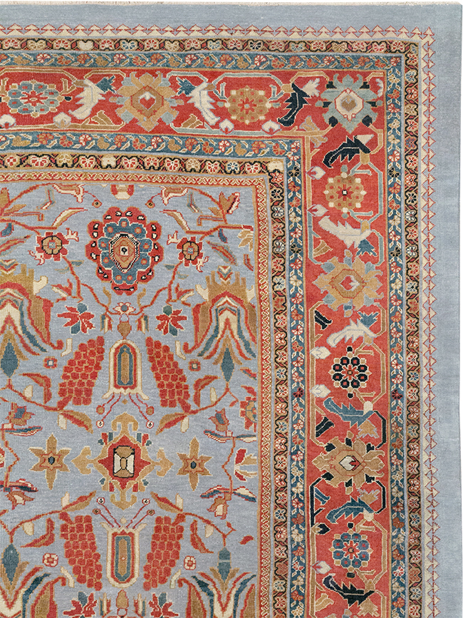 Antique Persian Mahal Square Large Room Size Carpet, No.32293 - Staging