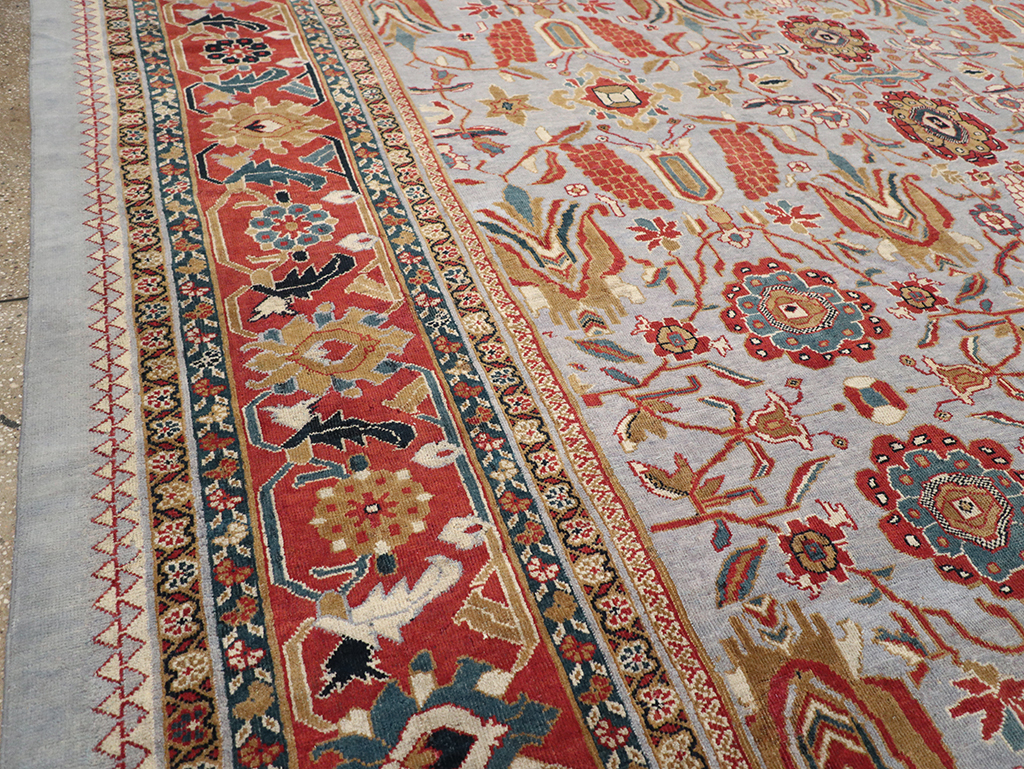 Antique Persian Mahal Square Large Room Size Carpet, No.32293 - Staging