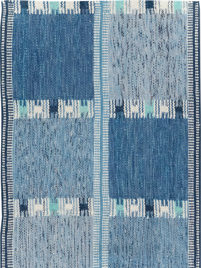 Swedish Inspired Contemporary Turkish Flatweave Runner, No.32309 - Staging