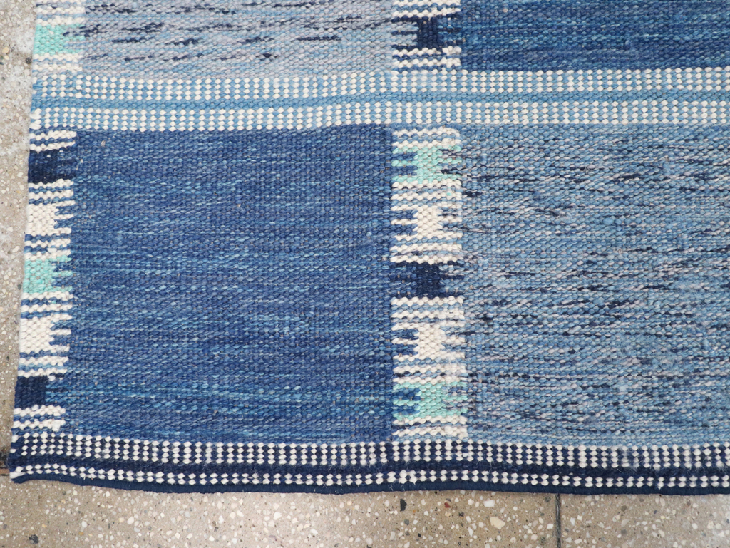 Swedish Inspired Contemporary Turkish Flatweave Runner, No.32309 - Staging