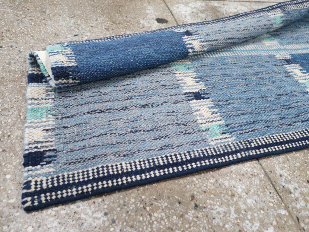 Swedish Inspired Contemporary Turkish Flatweave Runner, No.32309 - Staging