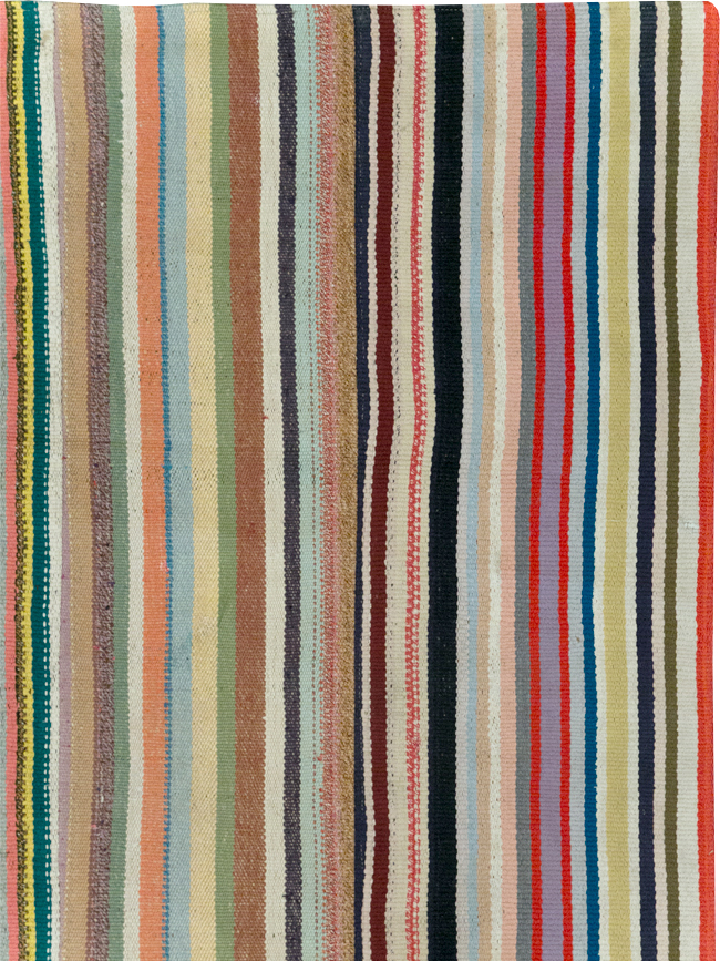 Vintage Turkish Flatweave Kilim Wide Gallery Runner, No.32310 - Staging