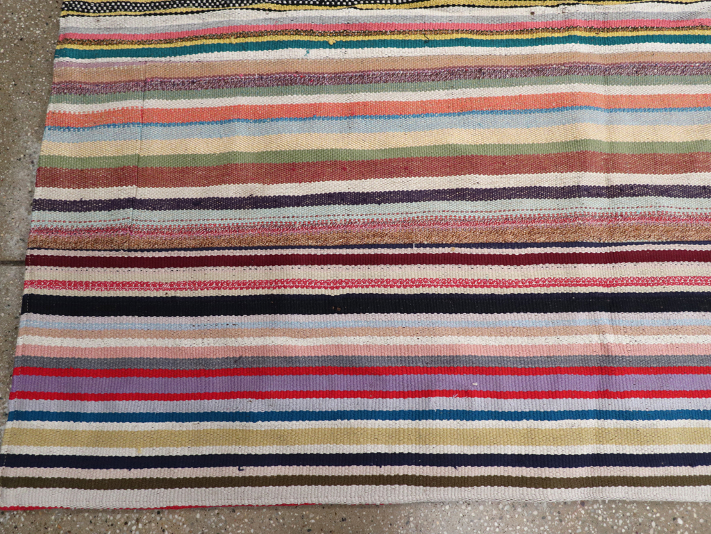 Vintage Turkish Flatweave Kilim Wide Gallery Runner, No.32310 - Staging
