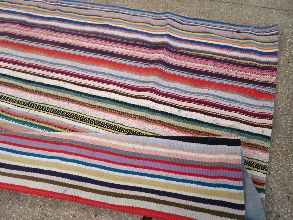 Vintage Turkish Flatweave Kilim Wide Gallery Runner, No.32310 - Staging