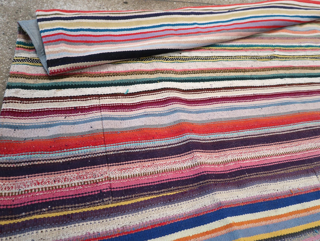 Vintage Turkish Flatweave Kilim Wide Gallery Runner, No.32310 - Staging