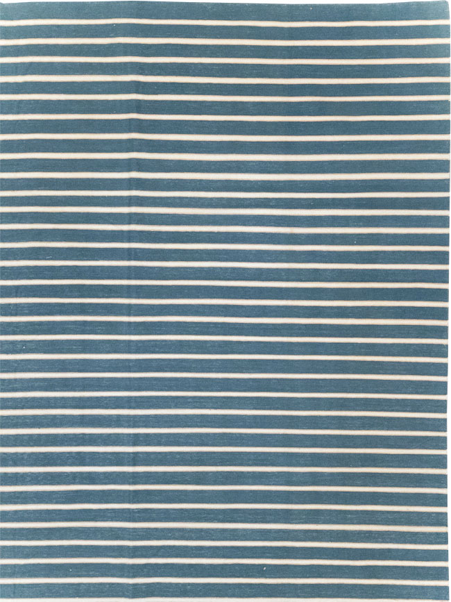 Vintage Indian Cotton Dhurrie Large Flatweave Carpet, No.32313 - Staging