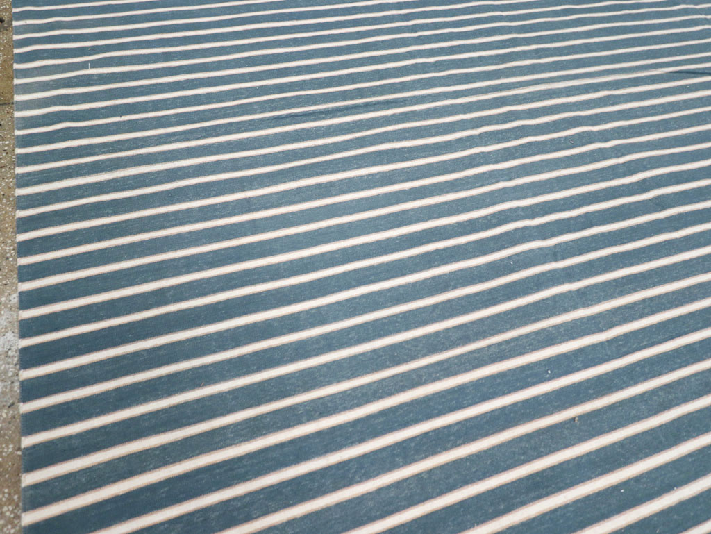 Vintage Indian Cotton Dhurrie Large Flatweave Carpet, No.32313 - Staging