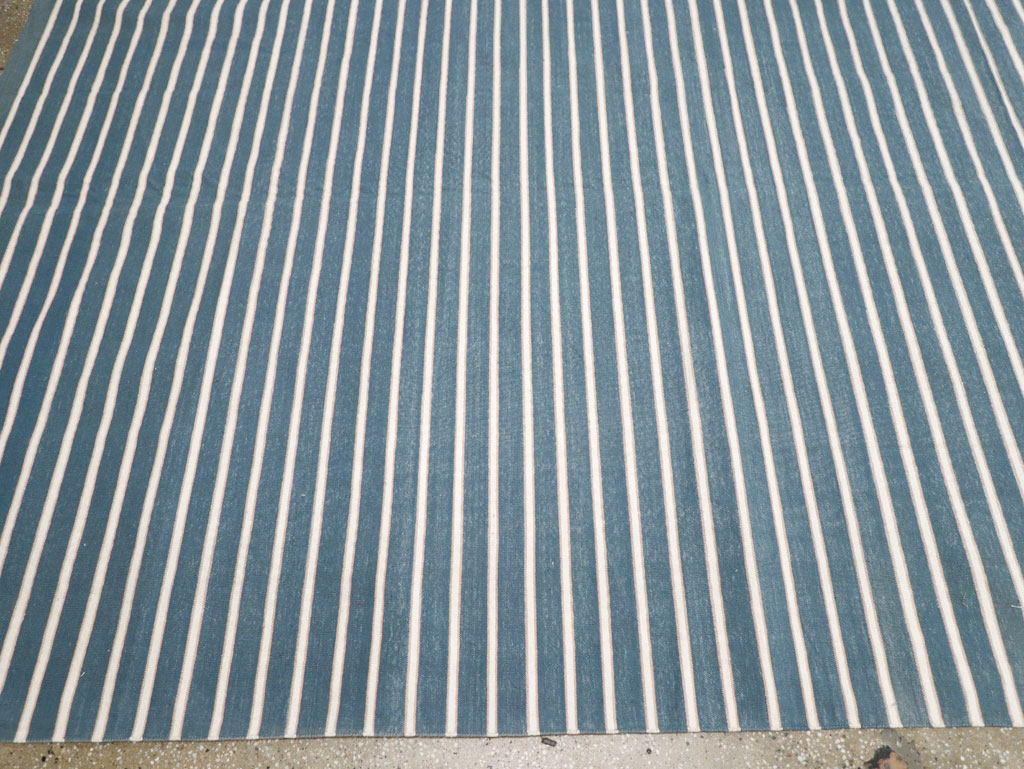 Vintage Indian Cotton Dhurrie Large Flatweave Carpet, No.32313 - Staging