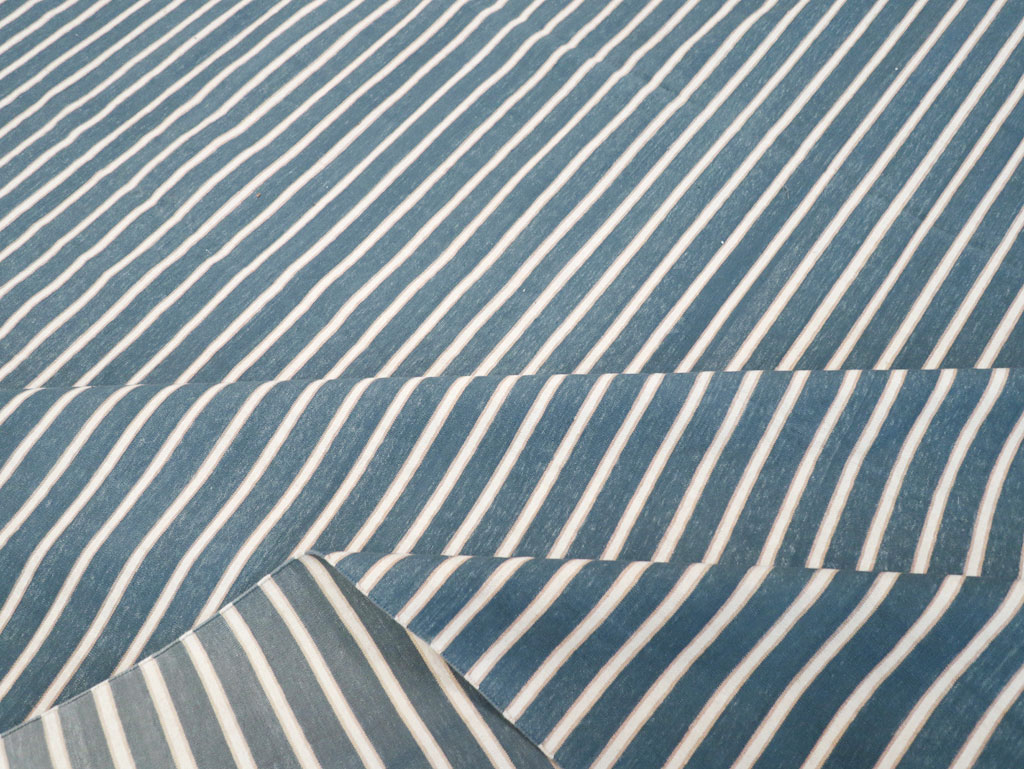 Vintage Indian Cotton Dhurrie Large Flatweave Carpet, No.32313 - Staging