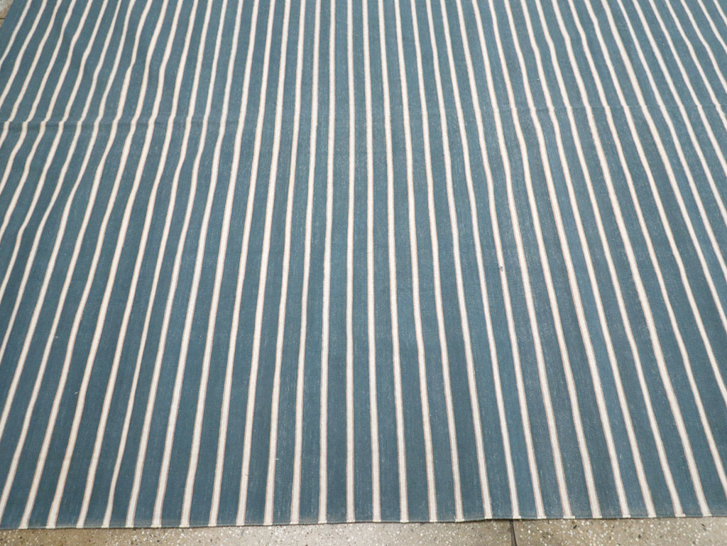 Vintage Indian Cotton Dhurrie Large Flatweave Carpet, No.32314 - Staging