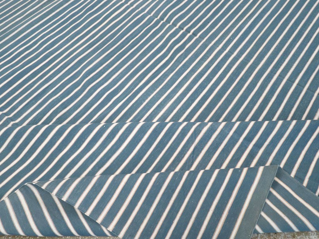 Vintage Indian Cotton Dhurrie Large Flatweave Carpet, No.32314 - Staging