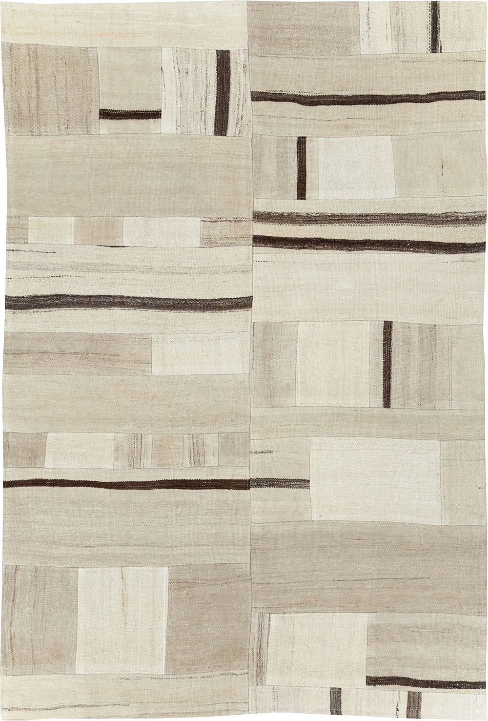 Modern Turkish Flatweave Accent Rug, No.32315 - Staging