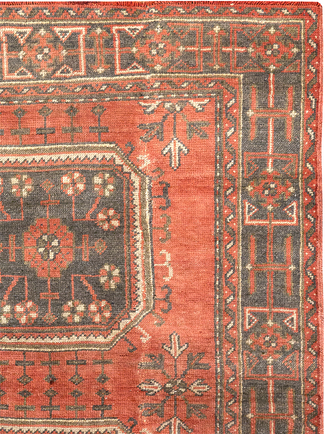 Vintage Turkish Oushak Wide Gallery Runner, No.32321 - Staging