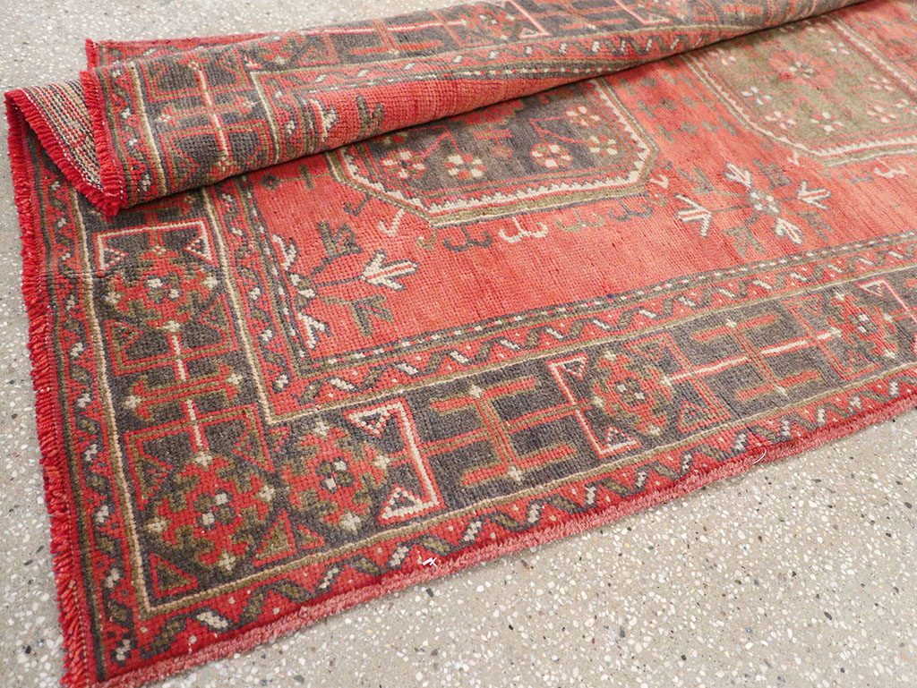 Vintage Turkish Oushak Wide Gallery Runner, No.32321 - Staging