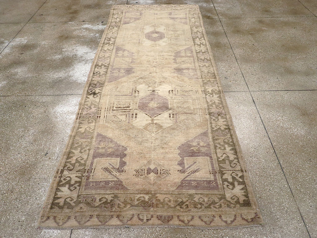 Vintage Turkish Anatolian Wide Gallery Runner, No.32324 - Staging