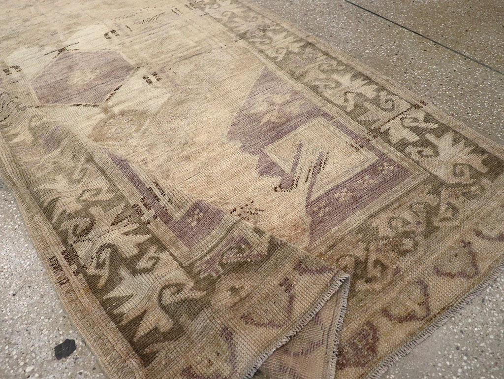Vintage Turkish Anatolian Wide Gallery Runner, No.32324 - Staging