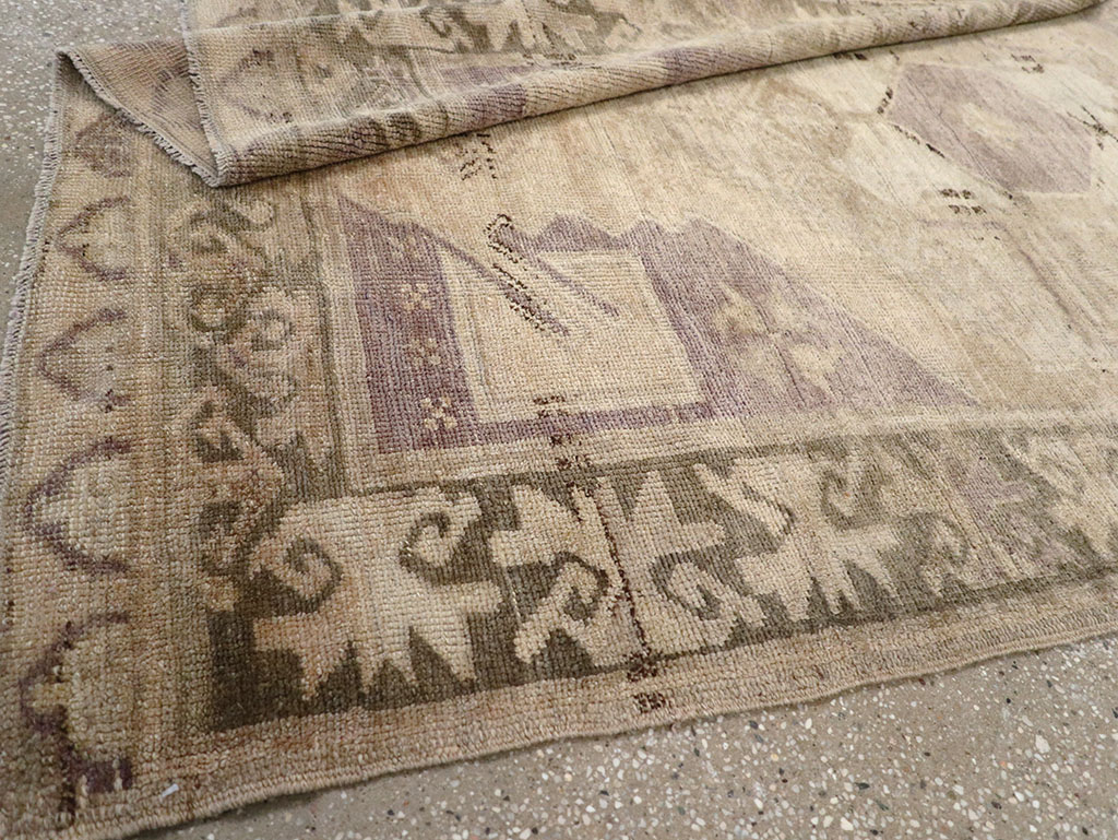 Vintage Turkish Anatolian Wide Gallery Runner, No.32324 - Staging