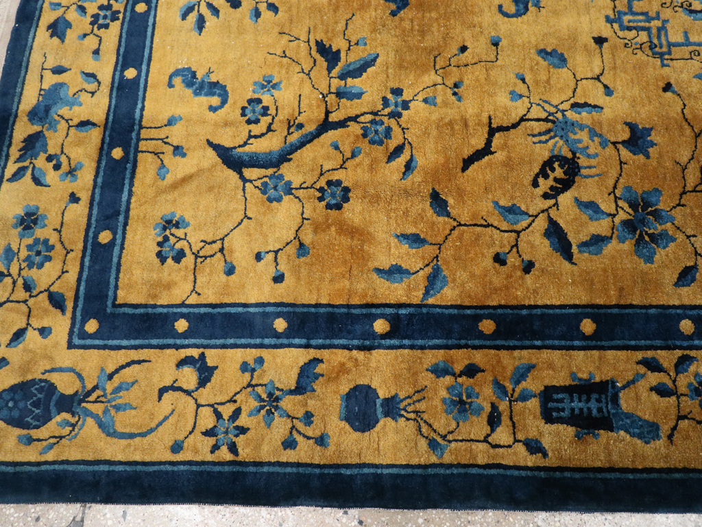 Vintage Chinese Art Deco Accent Carpet, No.32325 - Staging