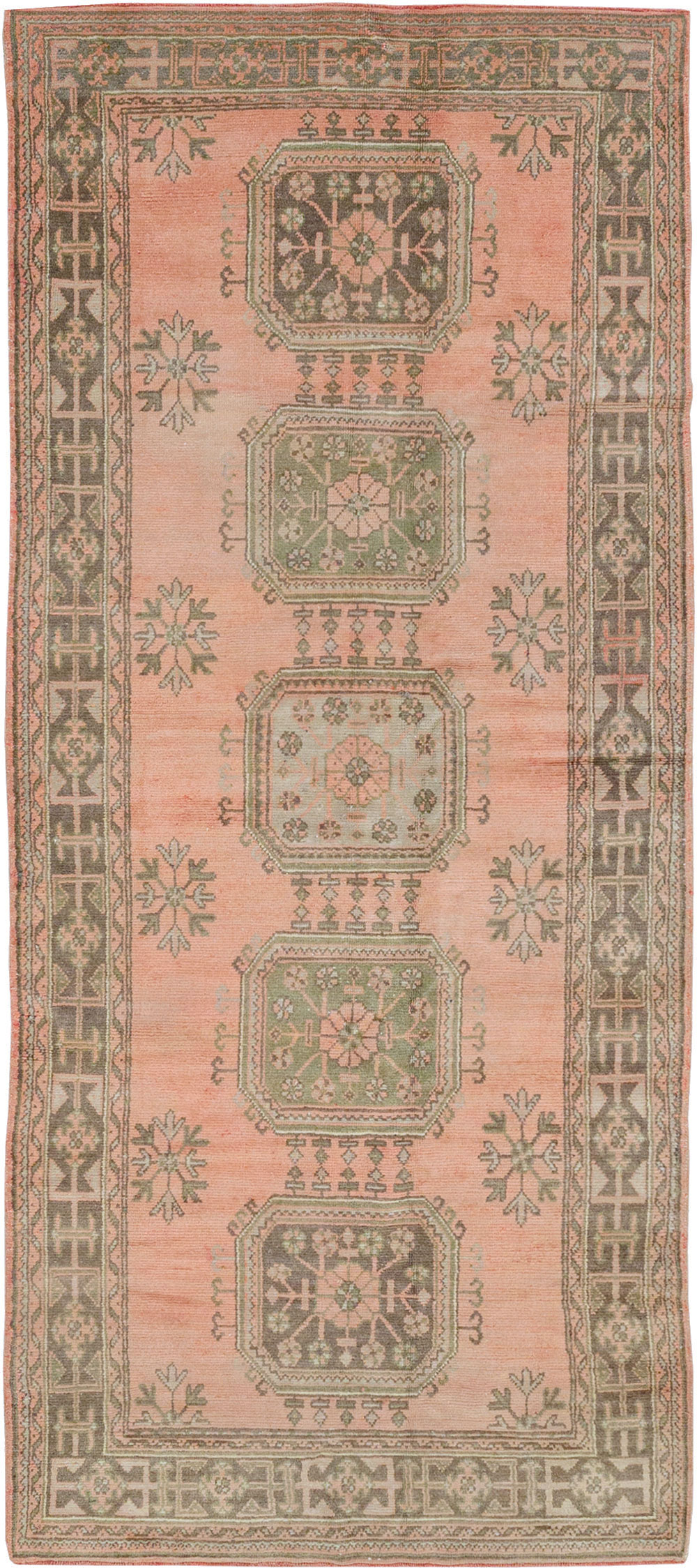 Vintage Turkish Oushak Gallery Rug, No.32327 - Staging