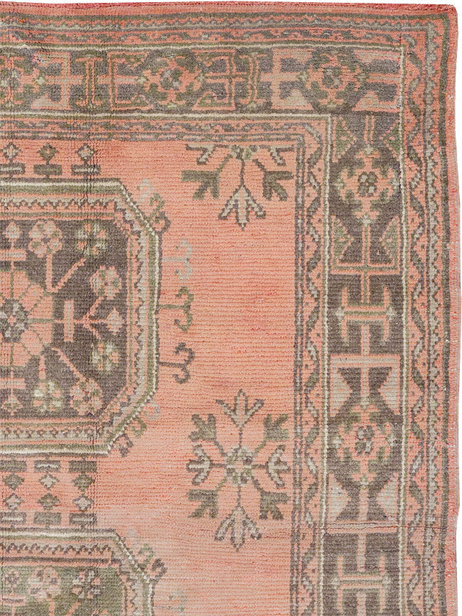 Vintage Turkish Oushak Gallery Rug, No.32327 - Staging