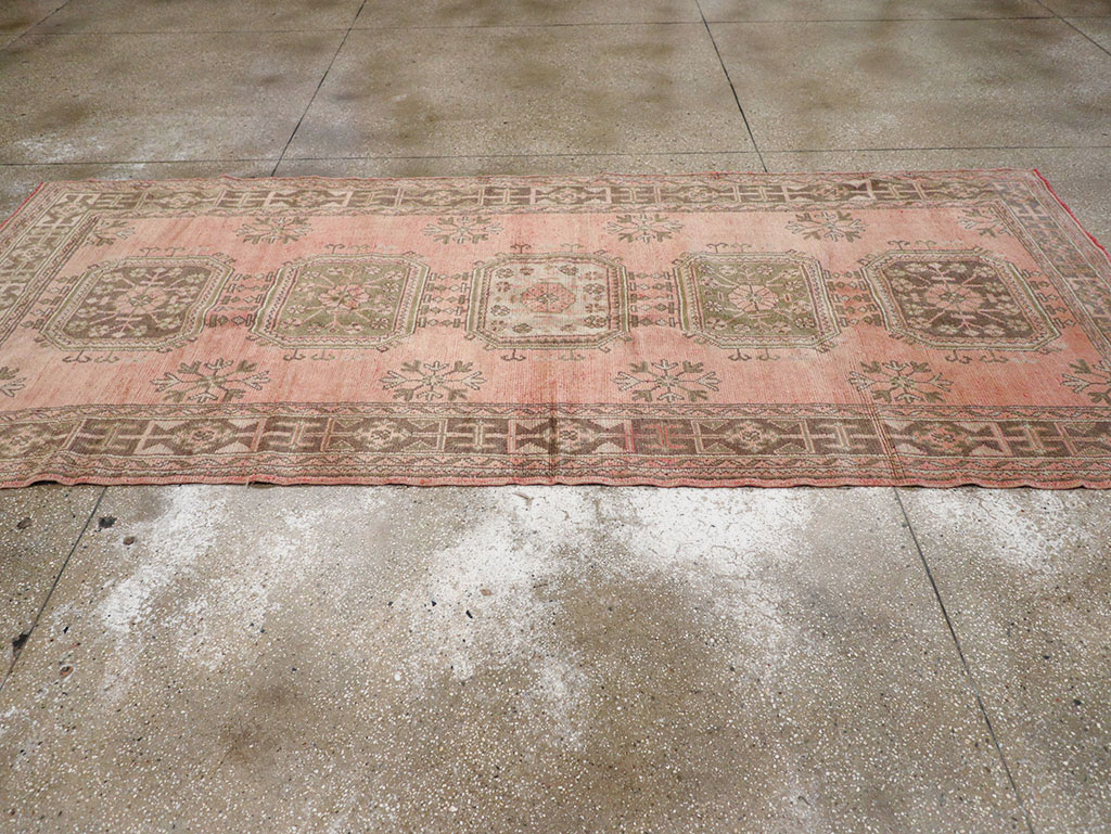 Vintage Turkish Oushak Gallery Rug, No.32327 - Staging