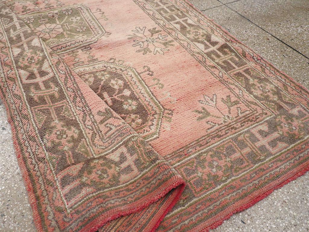 Vintage Turkish Oushak Gallery Rug, No.32327 - Staging