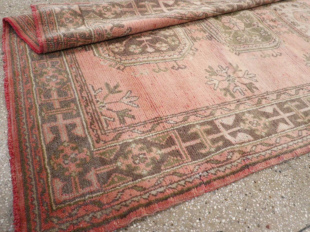 Vintage Turkish Oushak Gallery Rug, No.32327 - Staging