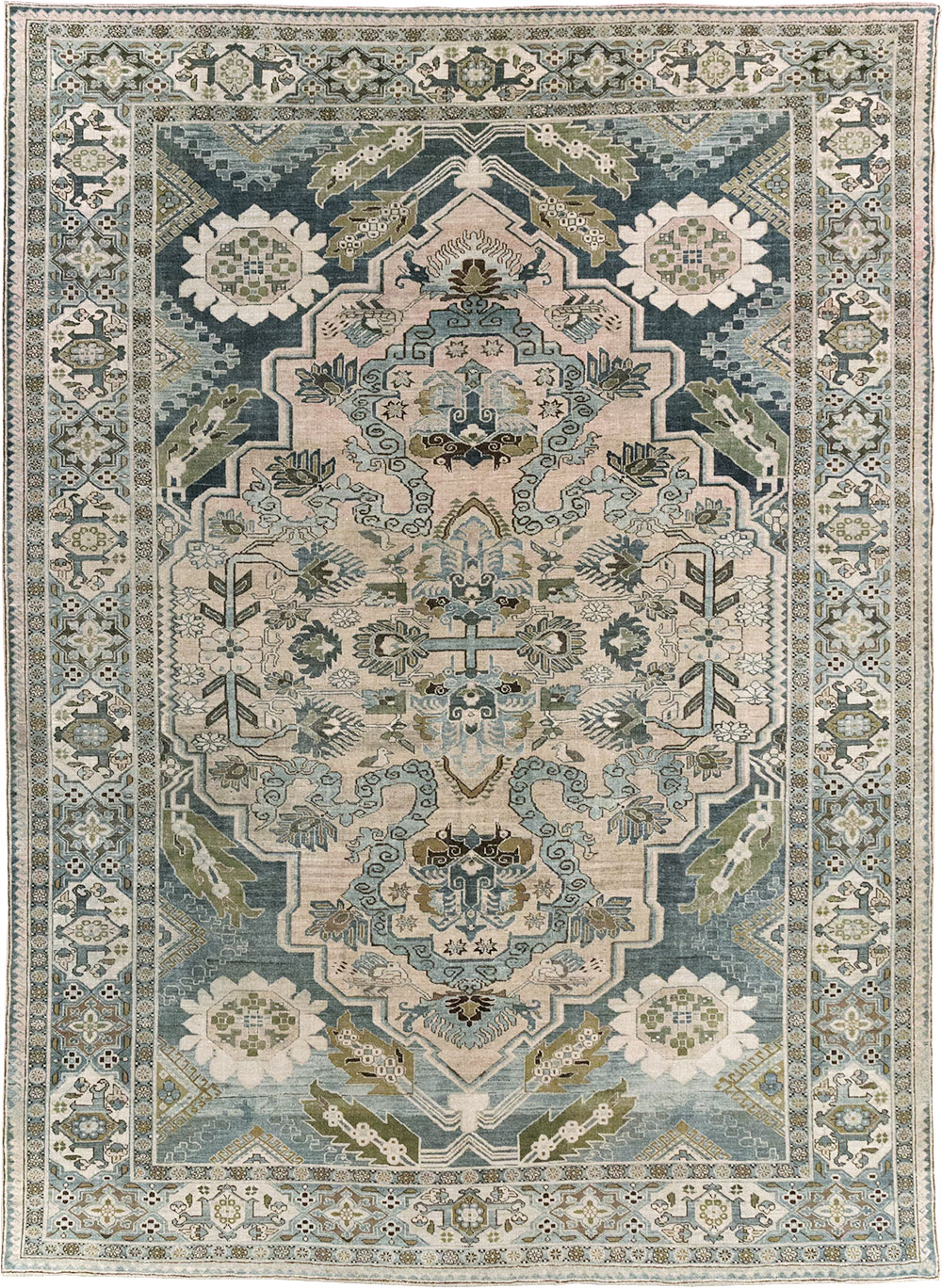 Antique Persian Afshar Room Size Carpet, No.32333 - Staging