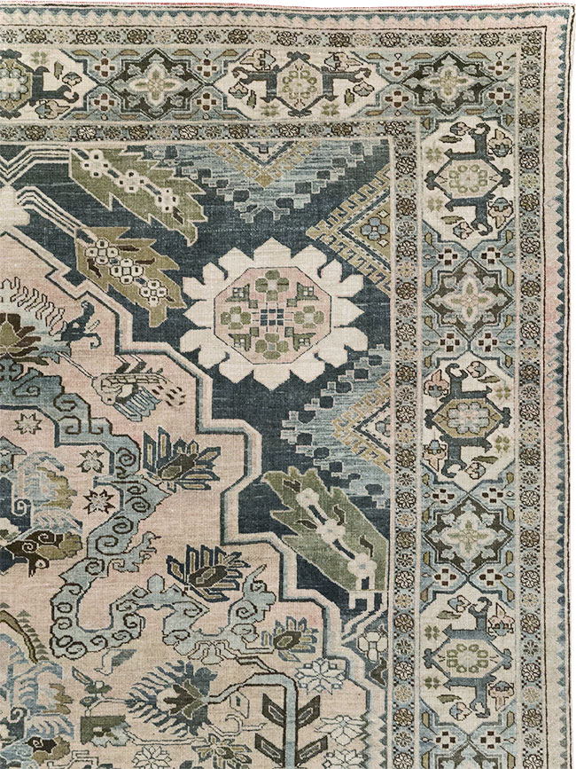 Antique Persian Afshar Room Size Carpet, No.32333 - Staging