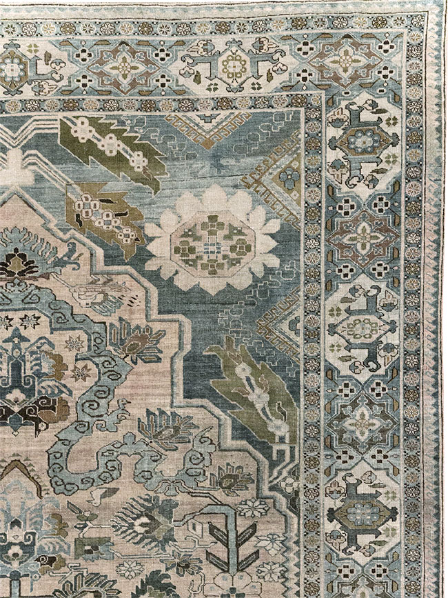 Antique Persian Afshar Room Size Carpet, No.32333 - Staging