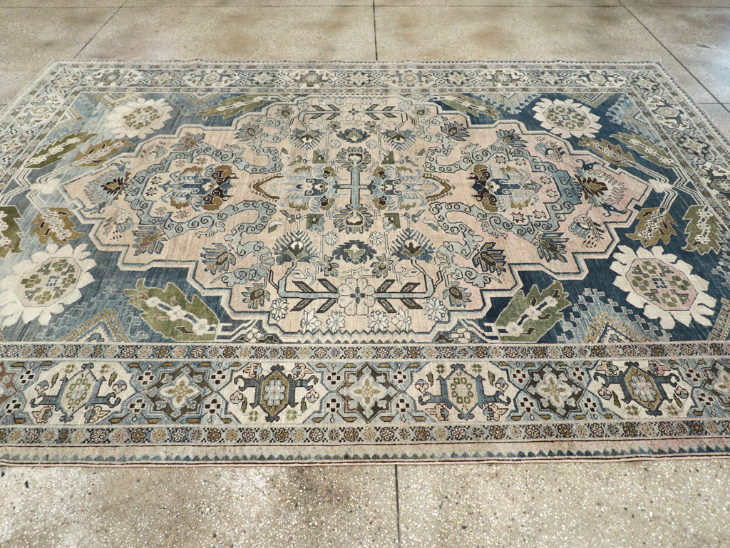 Antique Persian Afshar Room Size Carpet, No.32333 - Staging
