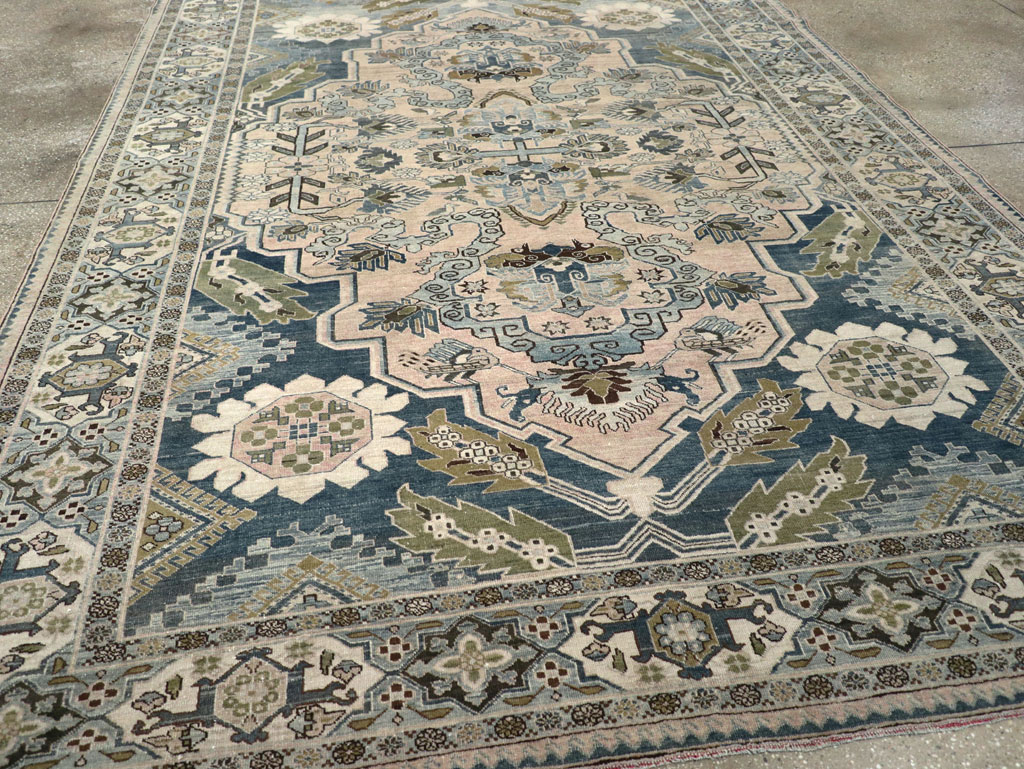 Antique Persian Afshar Room Size Carpet, No.32333 - Staging