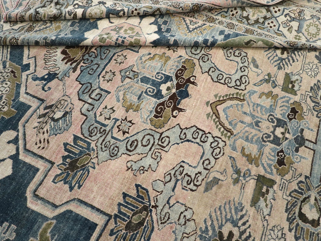 Antique Persian Afshar Room Size Carpet, No.32333 - Staging