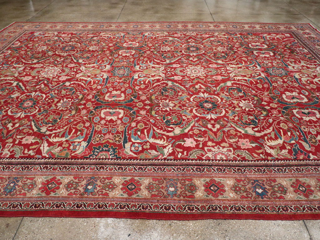 Vintage Persian Mahal Large Carpet, No.32337 - Staging